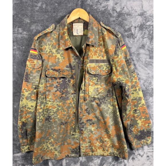 VTG 1990 Marquard + Schulz German Flecktarn Camouflage Field shirt/Jacket Large - Picture 1 of 7